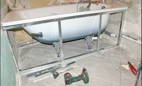 Установка ВАННЫ с обвязкой - чугун Установка ВАННЫ с обвязкой - чугун