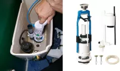 Установка АРМАТУРЫ ЗАПОРНОЙ в бачке импортной (сложной)