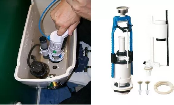 Установка АРМАТУРЫ ЗАПОРНОЙ в бачке импортной (сложной)