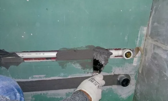 ШТРОБЛЕНИЕ стен под трубы водоснабжения - гипсокартон