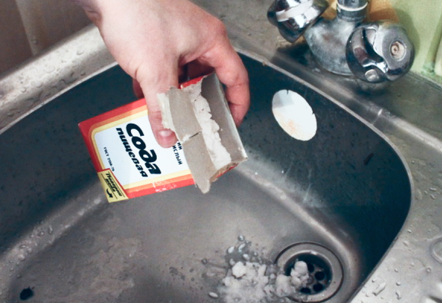 Пищевая сода от засора в раковине